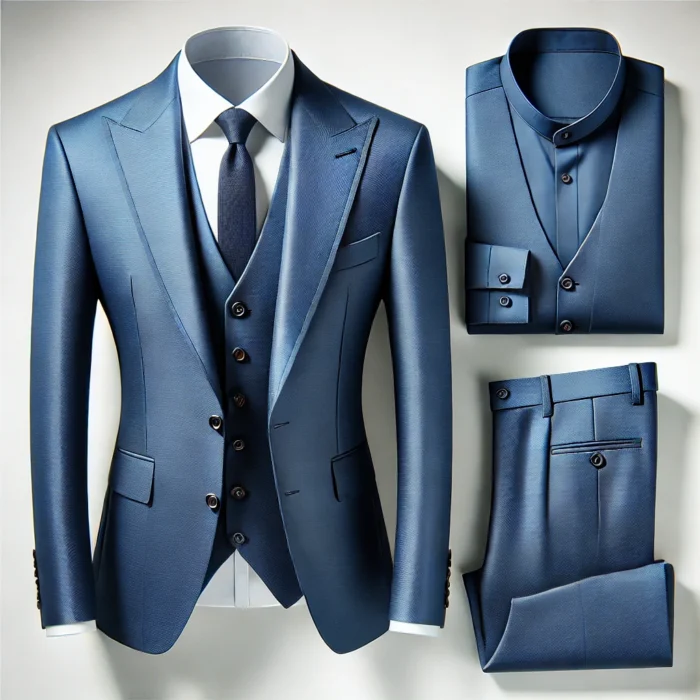 Blue Three Piece Suit CmToms Tailors