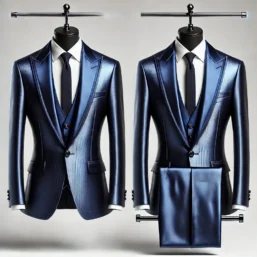 mens royal blue party suit Three Piece Cmtoms Tailor