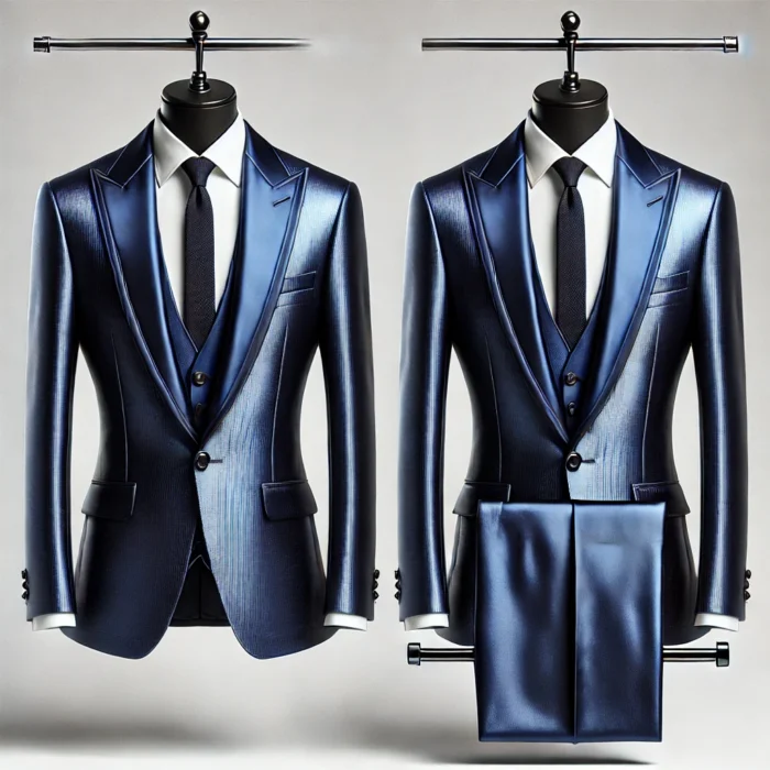 mens royal blue party suit Three Piece Cmtoms Tailor